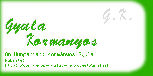 gyula kormanyos business card