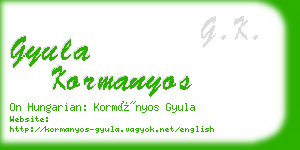 gyula kormanyos business card